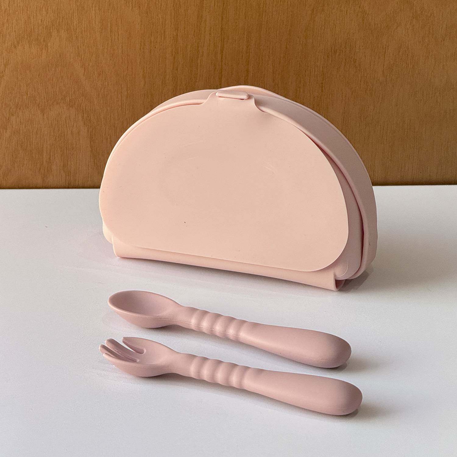 梦象制造儿童折叠分格餐盘宝宝防摔荷包碗便携式辅食碗露营餐具碗