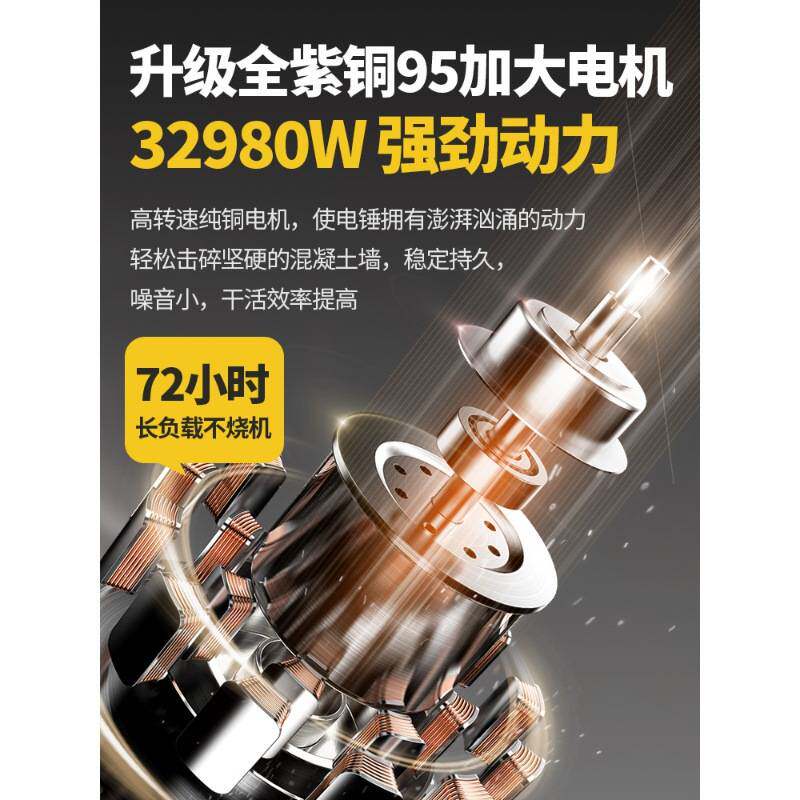 电锤电镐两用大功率冲击钻头打混凝土防尘家用打墙电动多功能电钻