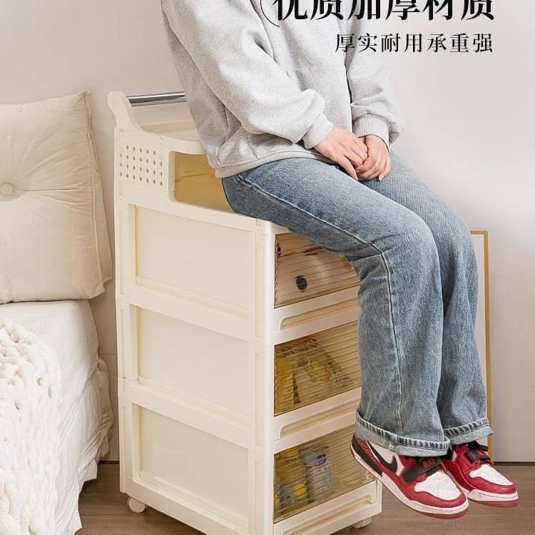 简易床头柜替代品塑料小推车小型桌加厚收纳出租房床边柜子置物架