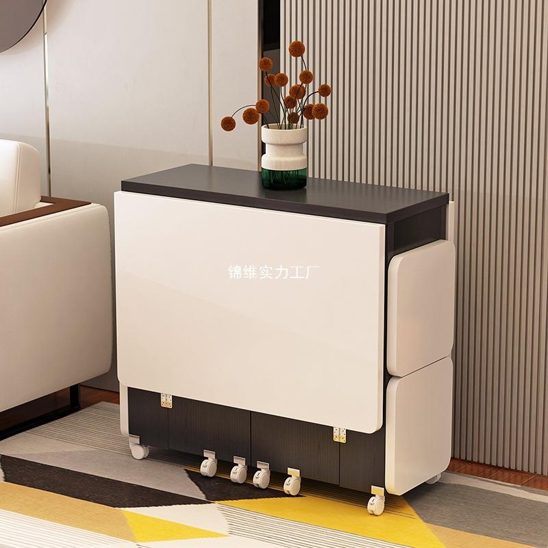 简易小户型可移动伸缩长方形多功能桌椅组合吃饭桌子家用折叠餐桌