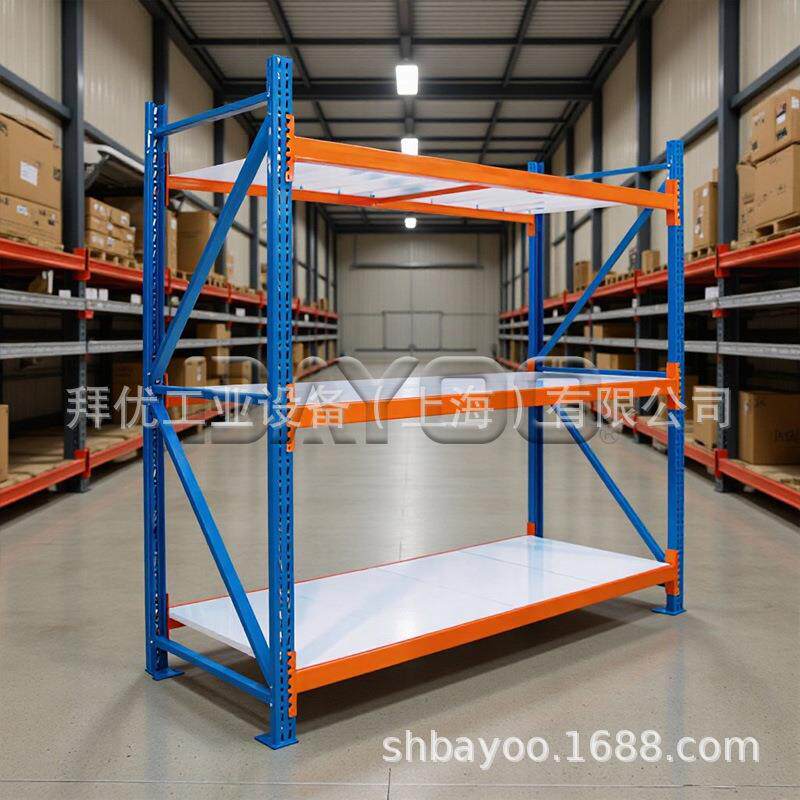 服装横梁式仓储货架轻型简易不锈钢仓储货架中型层板仓储货架