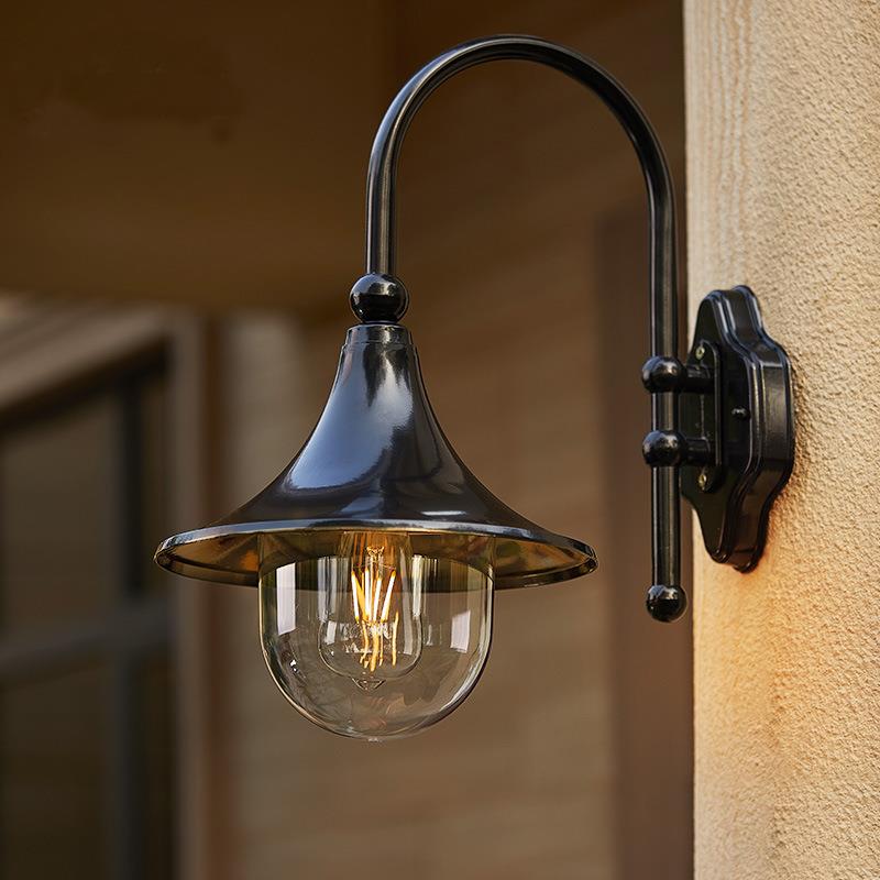 户外壁灯欧式复古喇叭壁灯室外大门灯家用楼梯田园全铝阳台露台灯