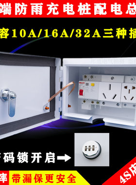 新能源汽车充电桩配电箱32A大功率快充插座漏保开关套装明装防水