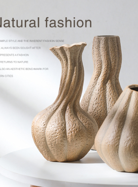 客厅素胚陶瓷花瓶宅寂风北欧创意小众抽象家居装饰品办公室摆件包