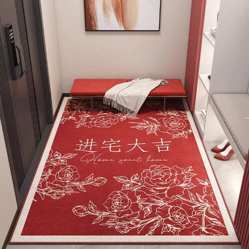 结婚红色喜c庆入户门地垫进门垫门口玄关脚垫家用防滑耐脏乔迁地