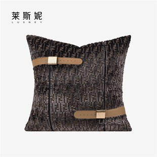 轻奢高级感意式软装抱枕沙发客厅几何图形样板间酒店靠枕腰枕套