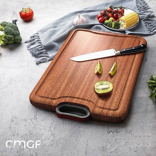 山姆菜板乌檀木菜板抗菌防霉家用不锈钢双面加厚案板实木砧板切菜