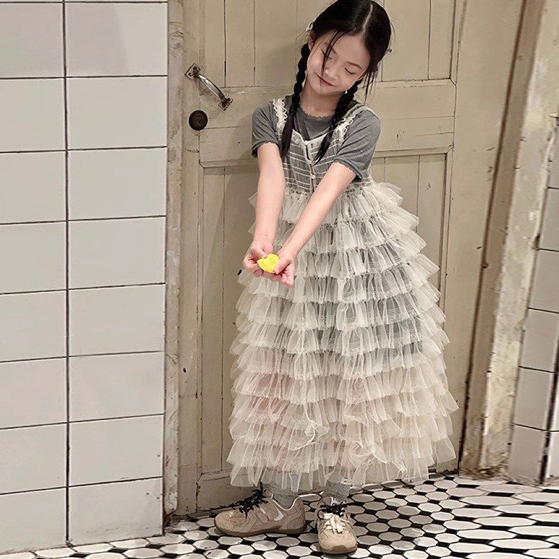 女童连衣裙夏季T恤套装2025新款儿童夏装洋气时髦短袖网纱蛋糕裙,童装/婴儿装/亲子装,套装,淘宝优惠券,粉丝福利购,淘宝优惠卷