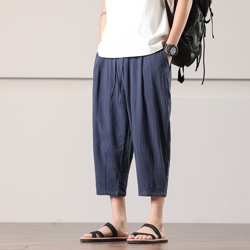 亚麻短裤男夏季七分裤薄款宽松透气棉麻裤子中国风大码男装休闲裤,男装,短裤,淘宝优惠券,粉丝福利购,淘宝优惠卷