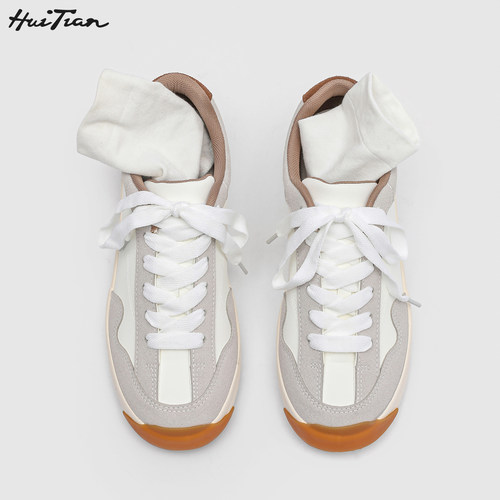 百搭2025秋复古拼色平底新款潮流