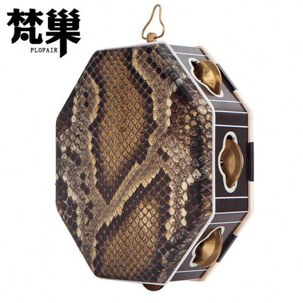 满族单鼓民族乐器传统民间演奏打击乐器黑檀木木八角鼓蒙皮BJ-02G