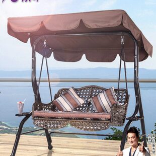 紫叶户外秋千摇椅庭院阳台吊椅室外荡秋千铁艺花园双人家用秋千椅