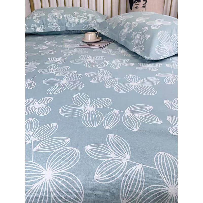 加厚老粗布亚麻感叶子床单单件被单枕套炕单三件套榻榻米床睡单