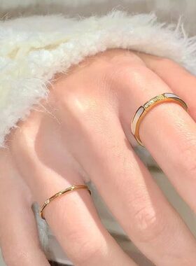 绝配组合！重磅新推极细碎钻和贝母戒指叠戴轻奢镶钻简约个性百搭