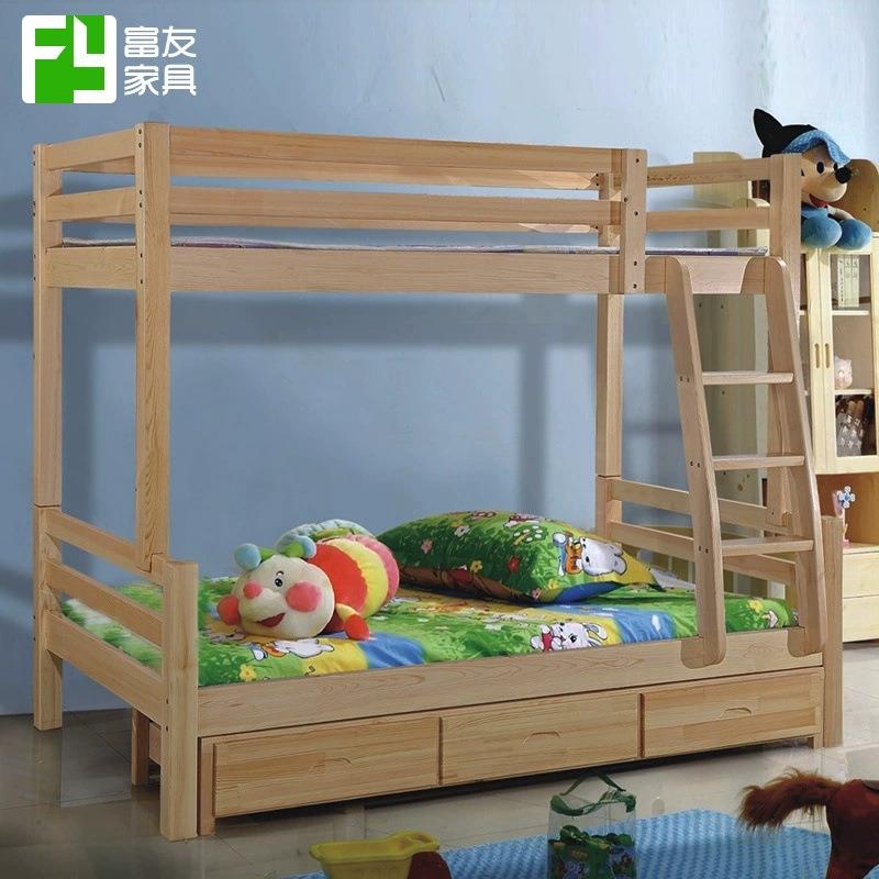 简约儿童木质高低子母床 中式成人上下铺双层储物带抽屉子母床