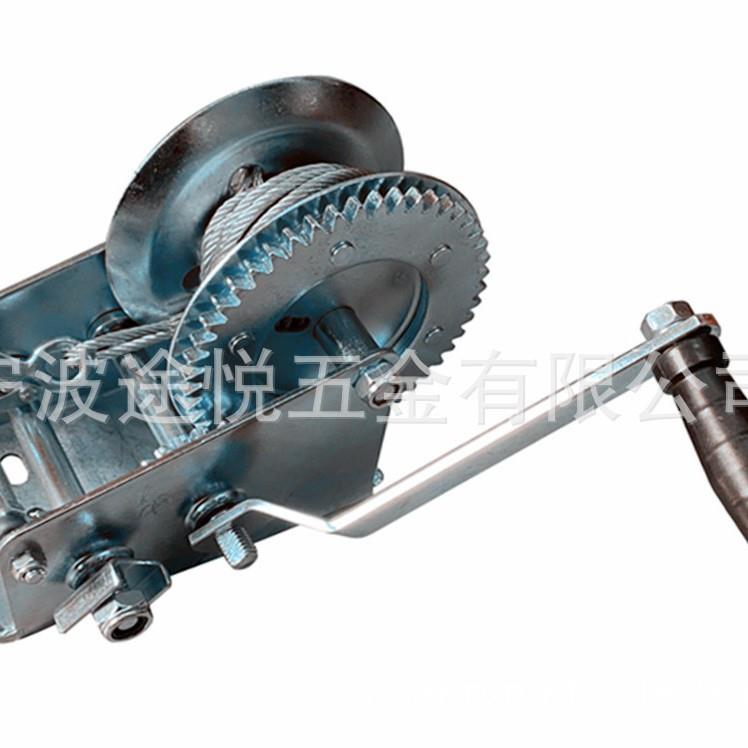 厂家供应3200LBS钢丝绳手摇绞车 船用手动绞盘 游艇拖车绞盘