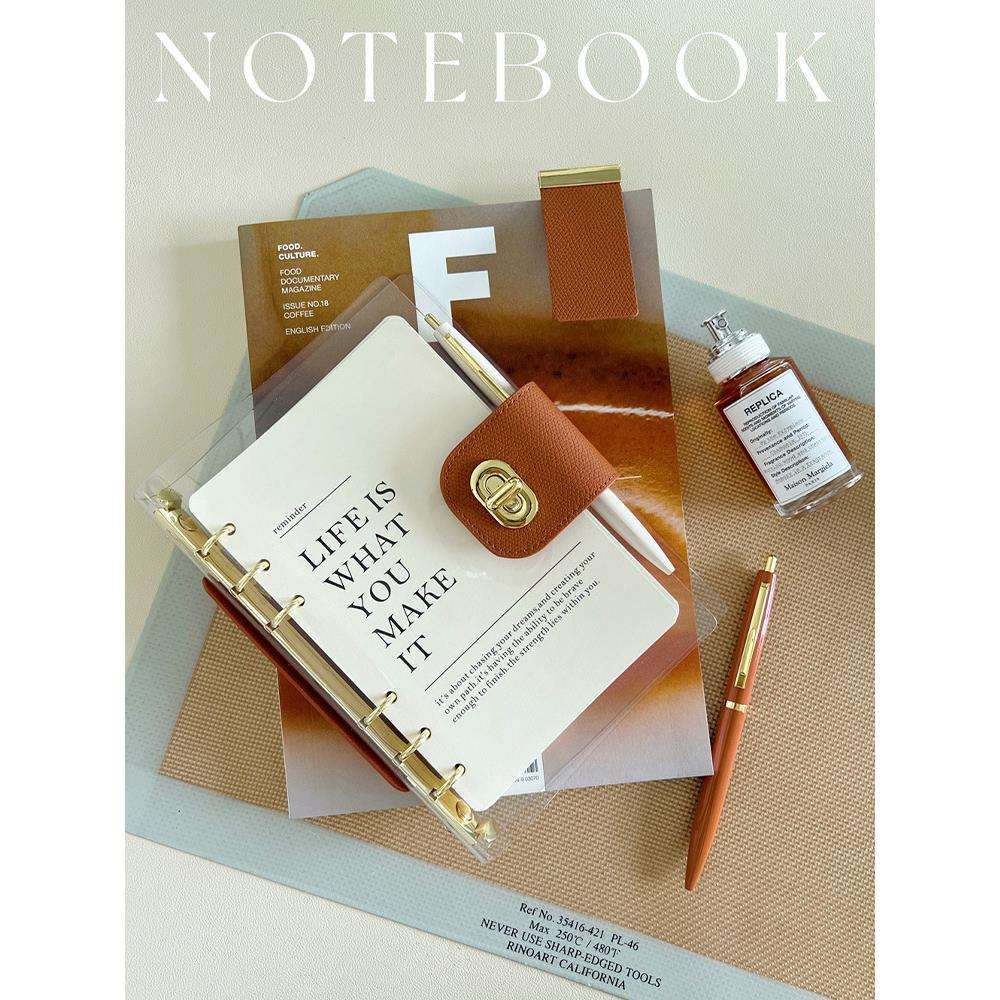 透明笔记本本子高颜值活页本商务工作存钱记事本手账本日记本