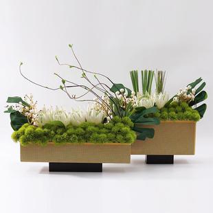 现代轻奢高档仿真花艺摆件酒店餐桌售楼处前台接待处软装绿植摆设