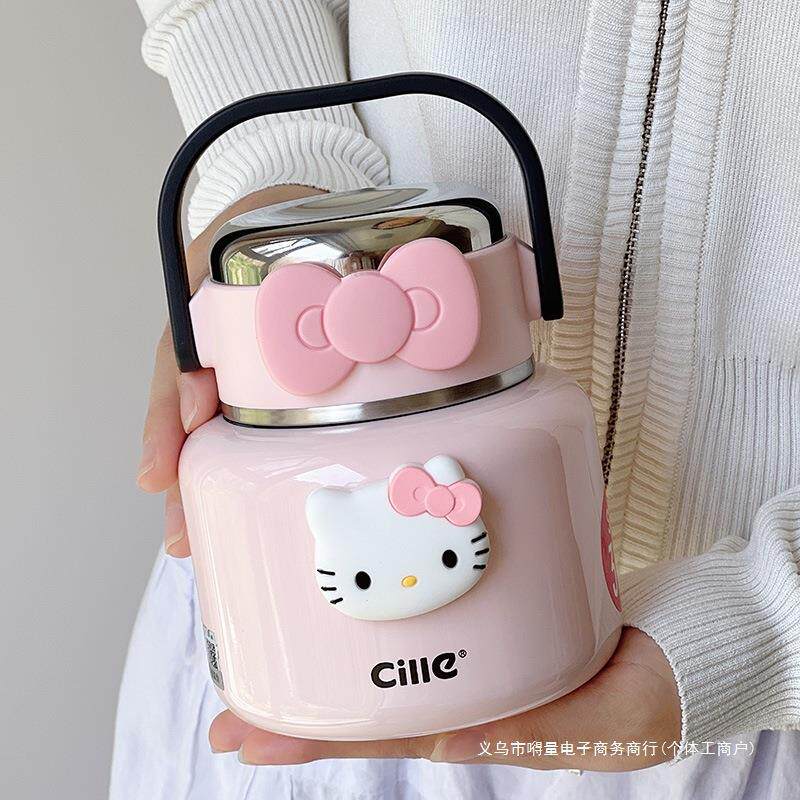 高颜值hellokitty焖烧杯银耳羹可爱316保温壶饭盒女生上班族饮水