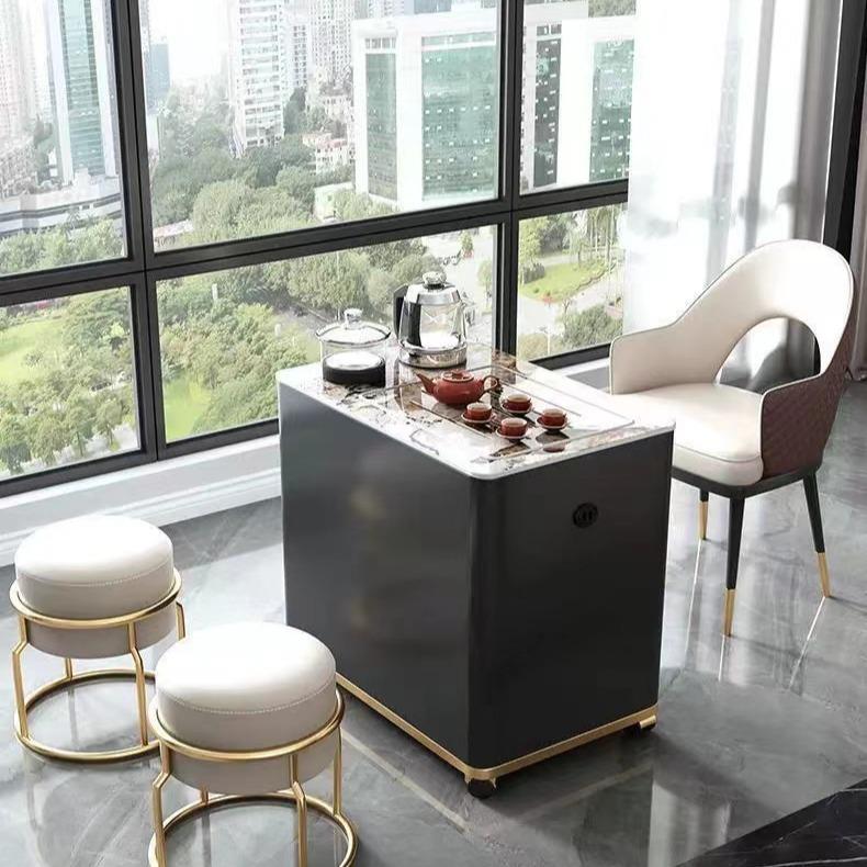 轻奢现代小型迷你阳台茶桌椅组合简约家用茶台功夫泡茶可移动茶车