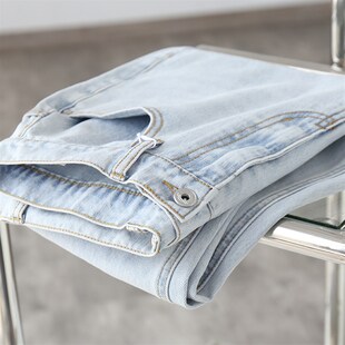 经典 锥形裤 老爹裤 宽松休闲牛仔九分裤 潮 重工水洗白男士 春夏过渡