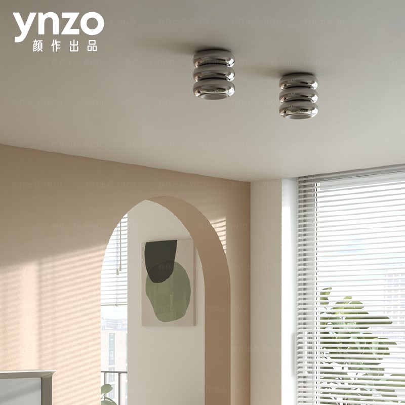 明装筒灯北欧简约无主灯客厅背景墙走廊灯包豪斯吸顶式天花灯led