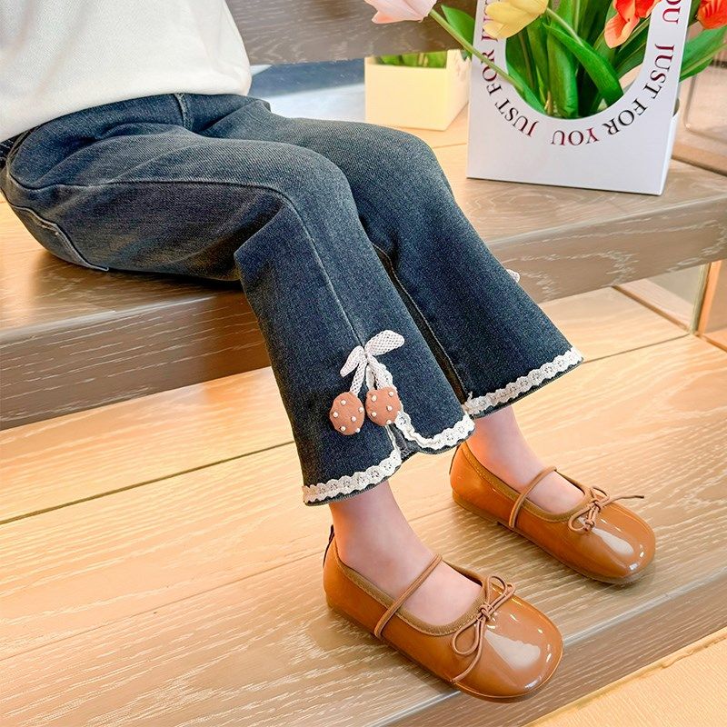 2024新款裤子春秋女童牛仔裤女宝花边微喇叭裤小女孩洋气时髦秋季,童装/婴儿装/亲子装,儿童牛仔裤,淘宝优惠券,粉丝福利购,淘宝优惠卷