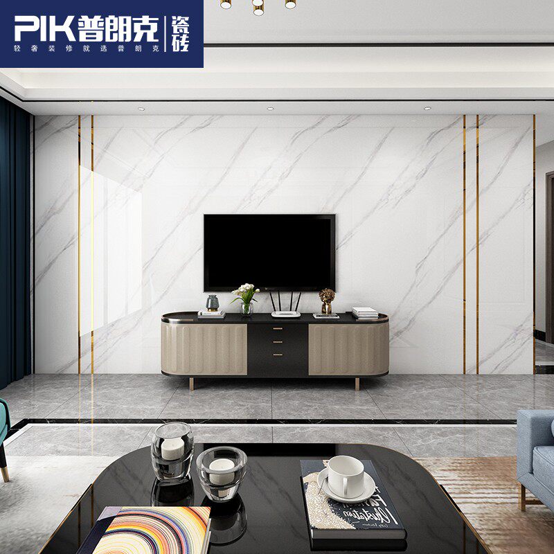 地砖通体大理f石瓷砖客厅大板农村别墅1200x2700x9电视背景墙墙砖
