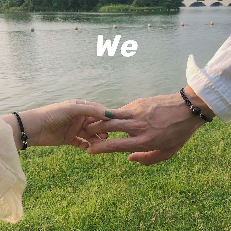 天然金曜石手链i男女款情侣一对手环闺蜜学生手工编织手绳简约手