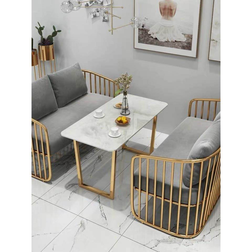 网红简约咖啡厅卡座沙发双人影楼休闲区甜品奶茶店大理石桌椅组合,电子元器件市场,其它元器件,淘宝优惠券,粉丝福利购,淘宝优惠卷