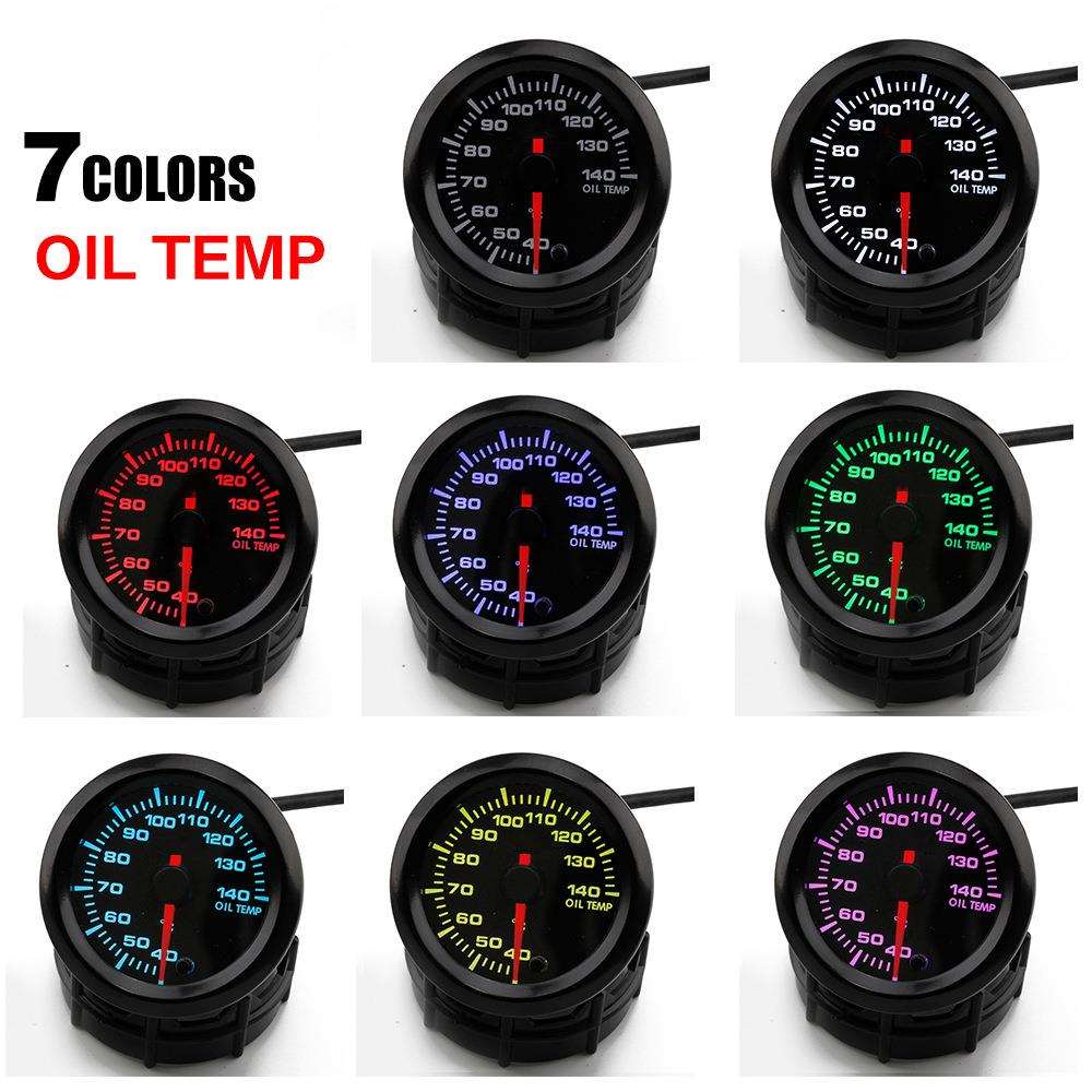 高速步进电机12V汽车改装水温表52MM七彩指针式赛车水温