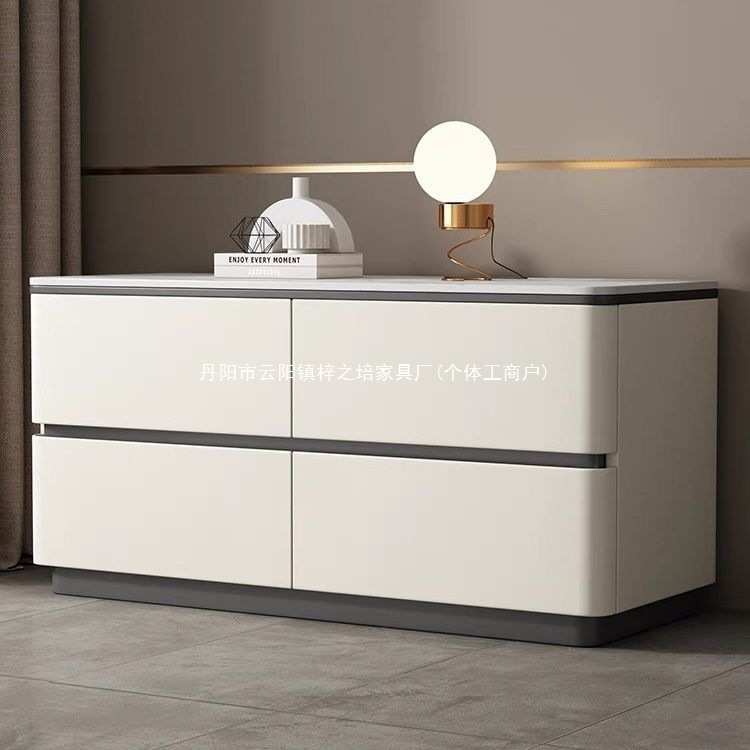 意式新款轻奢卧室全实木大尺寸床头柜简约现代储物柜大号床边柜