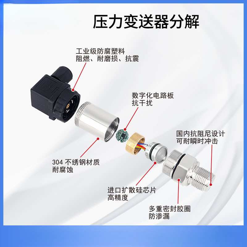 压力变送器传感器4-20mA进口扩散硅气压油压水压 液压传感器0-10V