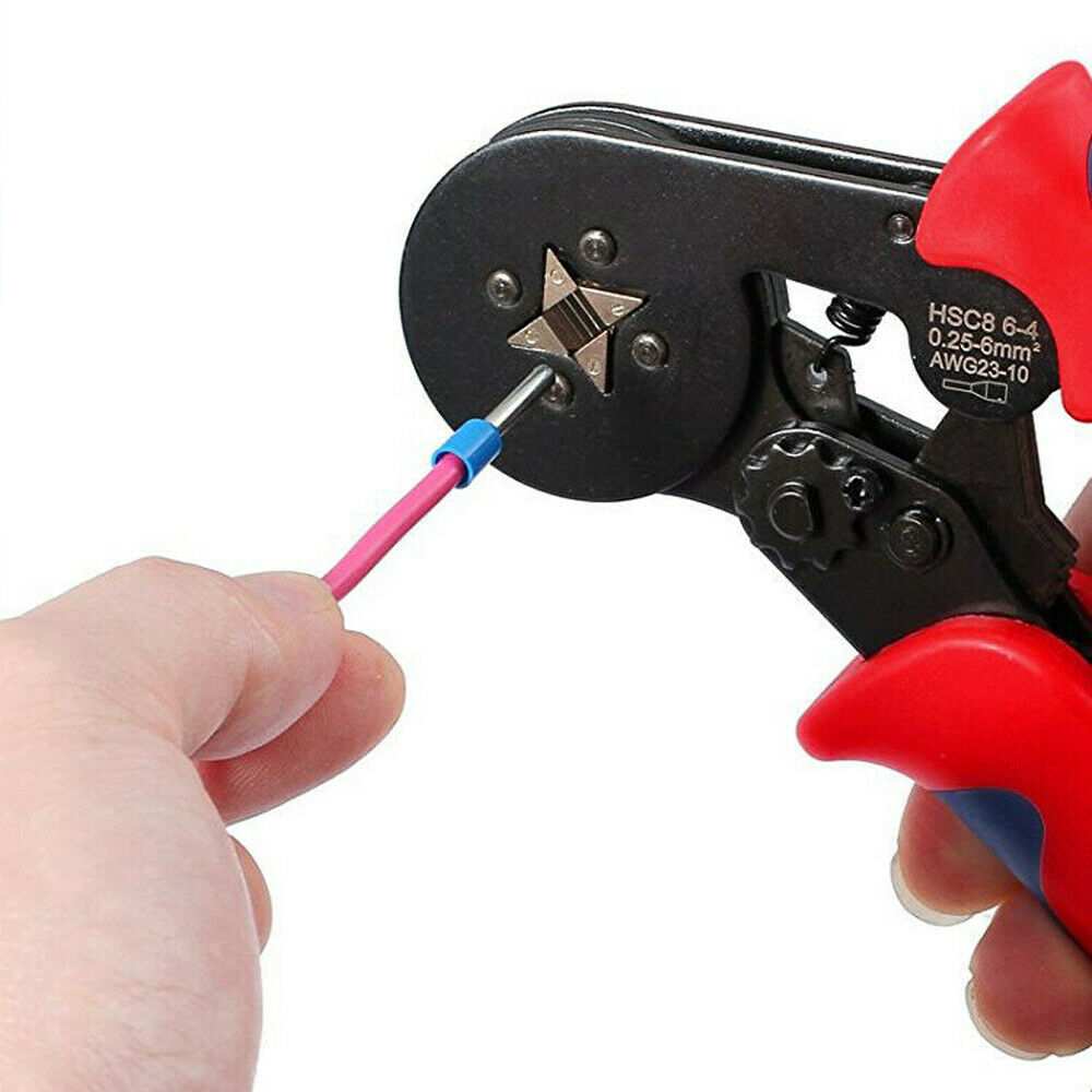 跨境电商800pcs管型端子+压线钳HSC8 6-4A盒装管形预绝缘冷压端头