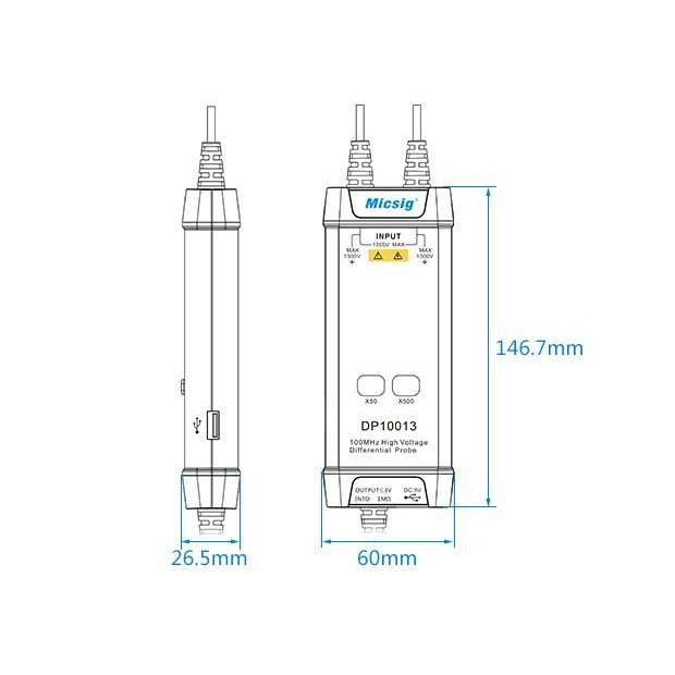 麦科信精度±2%频宽50MHz-100MHz  高压差分探头DP10007/DP10013