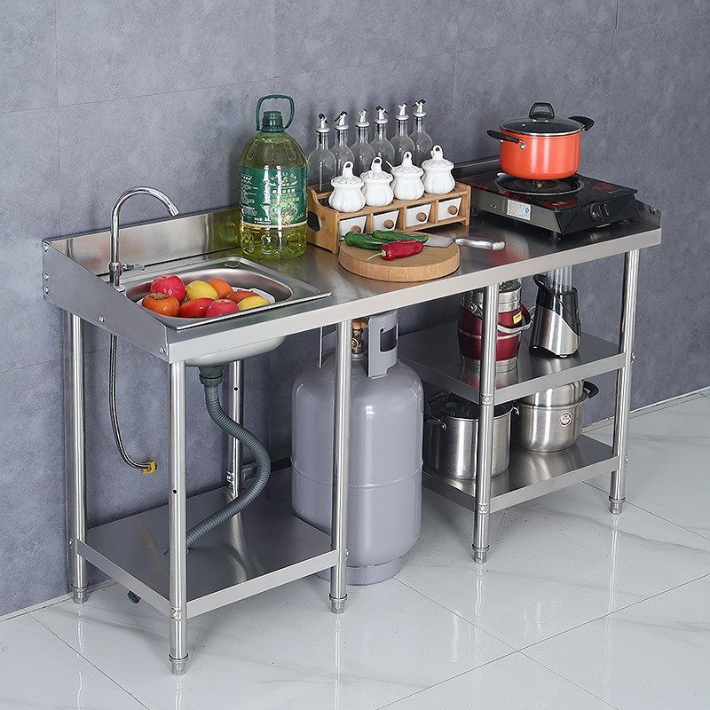 厨房不锈钢工作台水槽台面一体单槽洗菜盆洗碗水池煤气罐锅具灶台,五金/工具,工作台/防静电工作台/重型工作台,淘宝优惠券,粉丝福利购,淘宝优惠卷