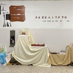 面料布料摄影视背景婚庆桌布台生日艺术品毕业设计布展画装饰米黄