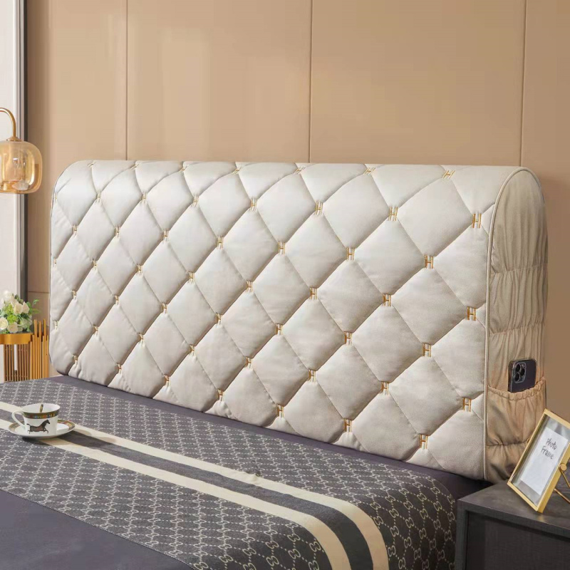 新款全包床头罩套科技布加厚万能床头套软包轻奢皮木保护套欧式