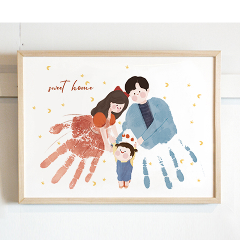 宇与宙宝宝手足印纪念相框画定制手脚印周岁百日礼物婴儿满月摆台