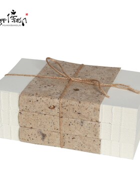 侘寂风复古麻绳书捆新中式样板房间书块摆件设展示柜书房软装饰品