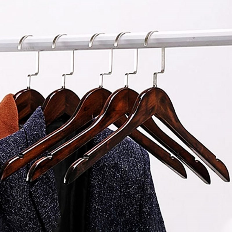 收纳实木裤架子西裤夹防滑撑裤夹子家用无痕挂裤子衣架服装店裙子