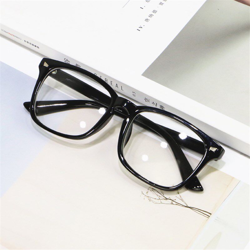 潮人铆钉眼镜框男文艺复古平光镜黑色眼睛框架女可配近视眼镜