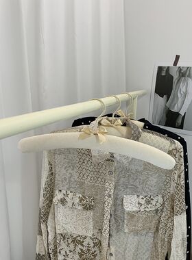 纯棉布艺衣架无痕防滑衣架海绵包布衣挂汉服中国风衣撑可定制logo
