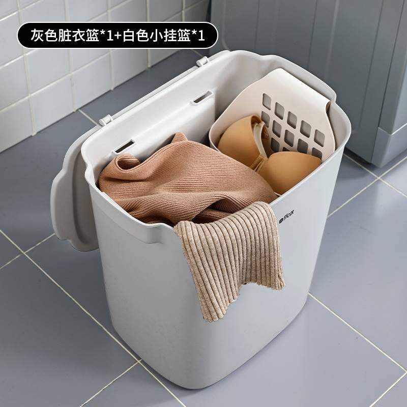 非非猫带盖脏衣篓家用壁挂脏衣服收纳筐浴室卫生间洗衣防水脏衣篮