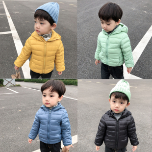 男童轻薄连帽羽绒服 儿童秋冬款童装洋气外套 中小童百搭保暖上衣