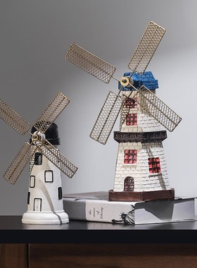 简约现代创意灯塔风车桌面摆件客厅酒柜装饰品办公室柜子书柜摆设