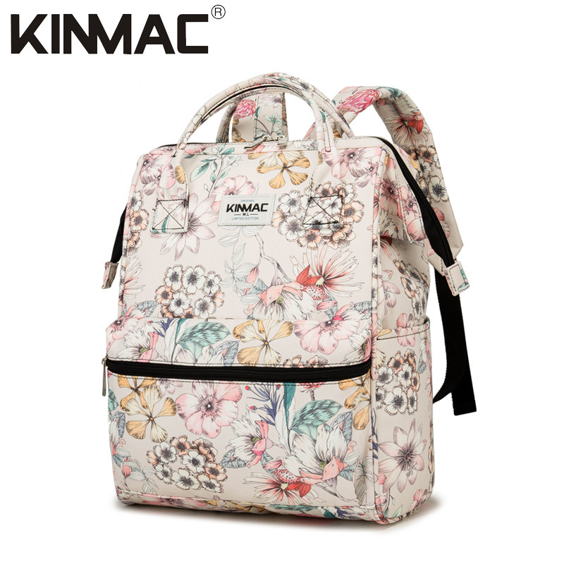 新款时尚印花休闲多功能大容量收纳笔记本电脑手提双肩背包学院风