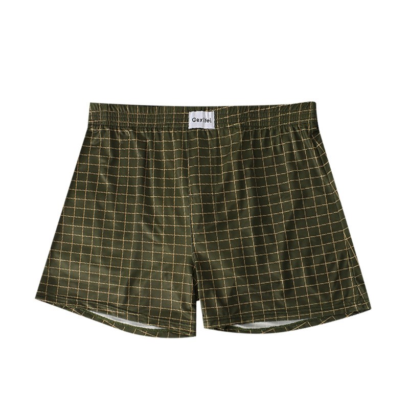 男士冰丝阿罗宽松中老年人高腰大裤衩四季简约潮流大码代发内裤男