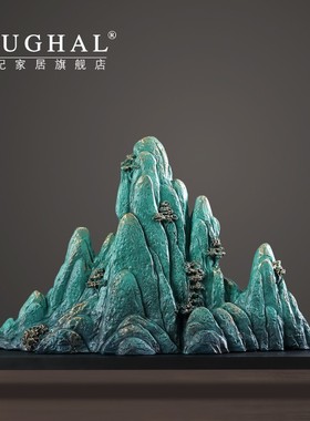 新中式创意假山电视柜客厅玄关酒柜家居装饰品开业摆件结婚礼物