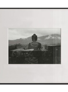 新品新视线画廊津井建郎佛橙色黑白摄影相片定制装裱侘寂风装饰画